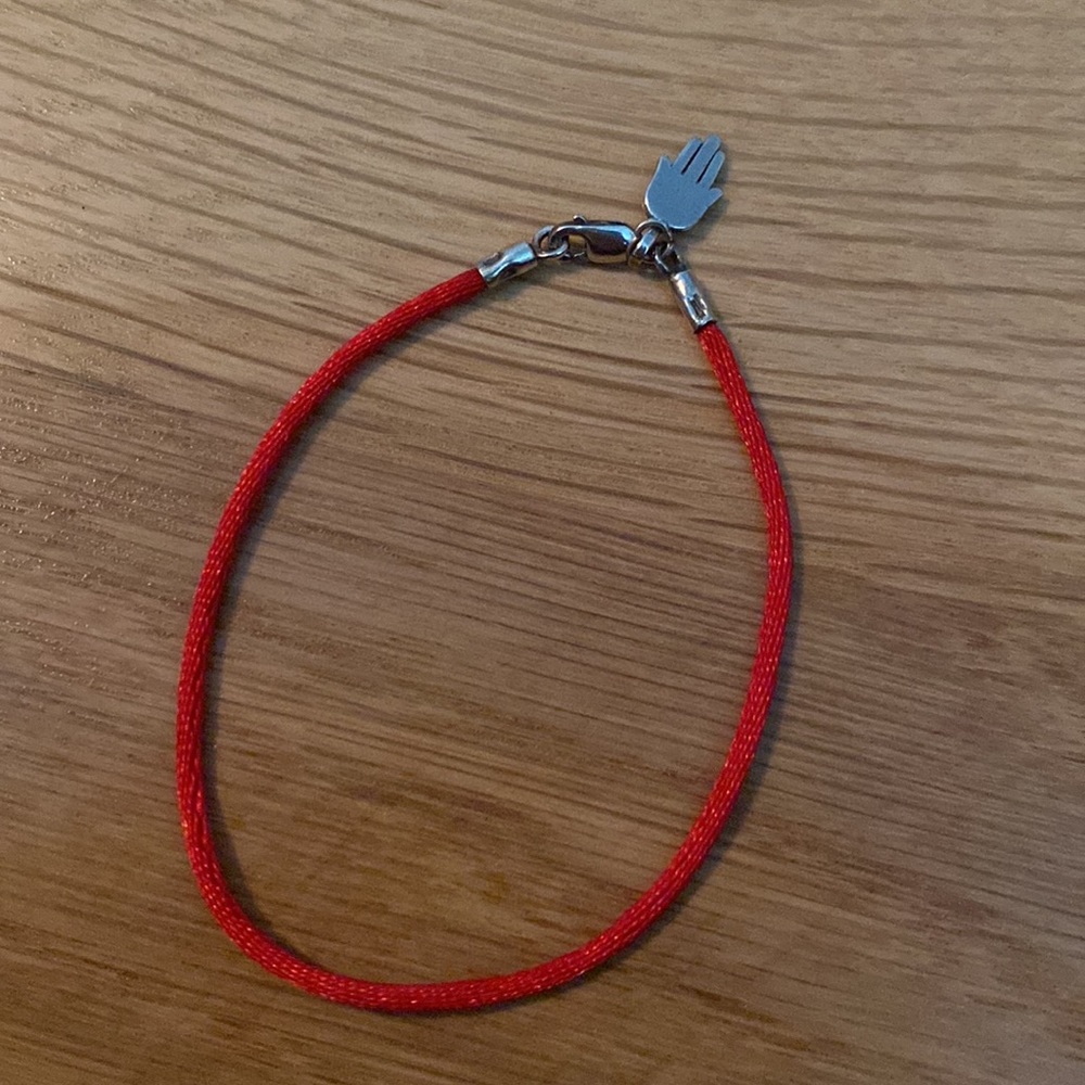 Hamsa Red Protection Bracelet - Sterling Silver - image 3